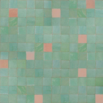 Mosaic House Moroccan tile Elysee ST 12-22 Custom Light Green Light Pink  zellige, mosaic, zellij, field, pattern, glaze, simple, classic, grid, squares 
